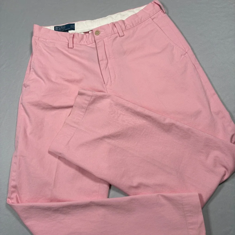 Polo Ralph Lauren Pants Mens 34/32 Preston Pant Pink Chino Classic Cotton